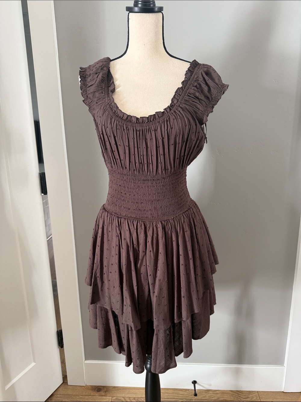 Princess Polly Brown Ruffled High-Low Dress - Picture 3 of 4